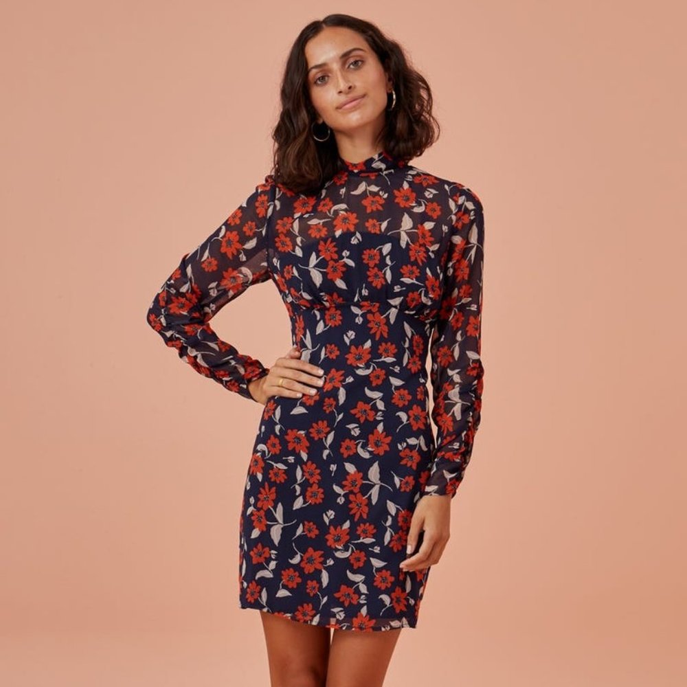 Maya Mini Dress, Navy Floral